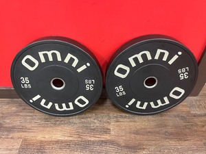 lot 26 image: (2) OMNI Classic OG Bumper Plates 35 LBS