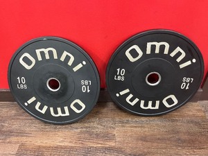 lot 28 image: (2) OMNI Classic OG Bumper Plates 10 LBS