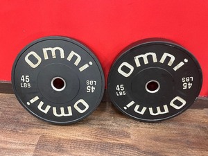 lot 40 image: (2) OMNI Classic OG Bumper Plates 45 LBS