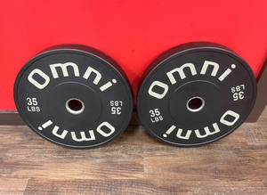 lot 41 image: (2) OMNI Classic OG Bumper Plates 35 LBS