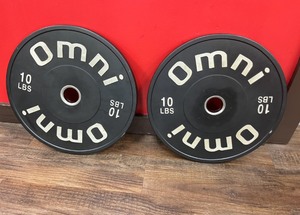 lot 43 image: (2) OMNI Classic OG Bumper Plates 10 LBS