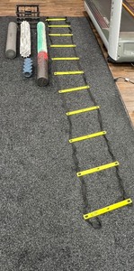 lot 74 image: 5 foam rollers & exercise ladder