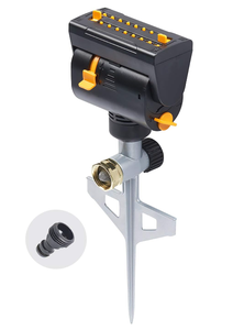 lot 118 image: Melnor 65031-AMZ MiniMax Turbo Oscillating Sprinkler on Step Spike with QuickConnect Product Adapter Set