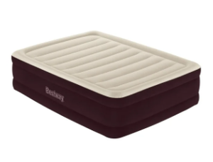 lot 123 image: Queen Size Bestway Maroon 20 Air Mattress with Built-in Pump