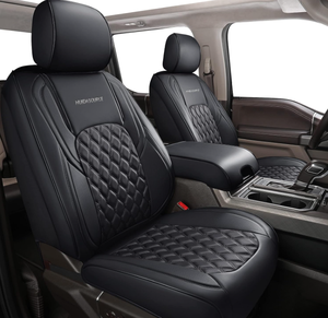 lot 130 image: Silverado Front Rear Leather Seat Covers Full Coverage Fit for Chevy Silverado GMC Sierra Pickup 1500 2007-2013&2019-2024