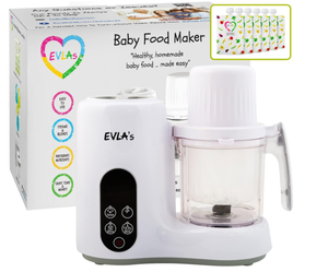 lot 145 image: EVLAS Double Baby Food Maker, Food Processor with 2 Steaming Baskets
