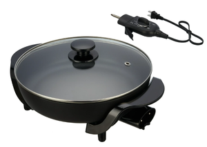 lot 154 image: Mainstays 12 Round Nonstick Electric Skillet with Glass Cover-Dishwasher Safe