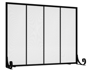 lot 157 image: Fire Beauty Flat Panel Fireplace Screen Spark Guard Wrought Metal Gate Cover for Home