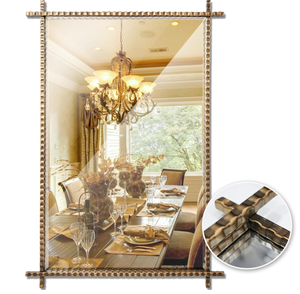 lot 163 image: JNFUZ Bathroom Mirror, Hand-Made Wall Mirrors Decorative Mirror with Metal Frame