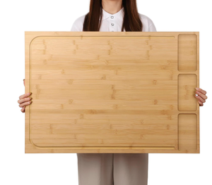 lot 165 image: Bamotto Extra Large Bamboo Cutting Board and Stovetop Cover