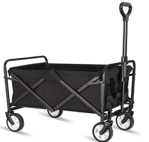 lot 174 image: iHomey Collapsible Folding Wagon, Wagon Cart Heavy Duty Foldable with Two Drink Holders