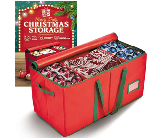 lot 216 image: Holiday Cheer Premium Christmas Ornament Storage Container