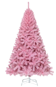 lot 219 image: Amazingforless Premium Pink Artificial PVC Full Sized Christmas Tree