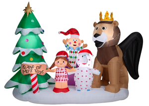 lot 221 image: Gemmy Airblown Inflatable Rudolph The Red Nosed Reindeer King Moonracer and Island of Misfit Toys Scene