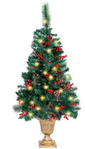 lot 223 image: Juegoal Christmas Tree, Upgrade Pre-Lit Crestwood Spruce Entrance Tree with 120 LEDs Lights