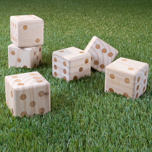 lot 231 image: 6PCS Hey Play Giant Wooden Yard Dice Outdoor Lawn Game