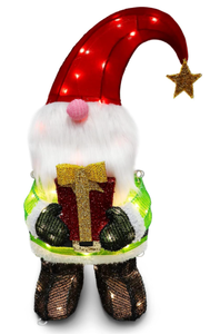 lot 243 image: JOIEDOMI 3D Christmas Tinsel Plush Gnome Yard Light