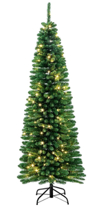 lot 244 image: Slim Christmas Tree Prelit, Skinny Christmas Tree