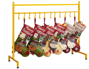 lot 249 image: Black ELYKEN Christmas Stocking Holder, Freestanding Stocking Rack with 12 Removable Hooks