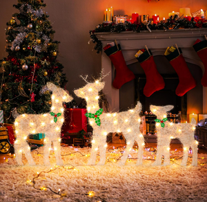 lot 265 image: 3PCS Reindeer Christmas Decorations Light, Outdoor Pre Lit Holiday Decor