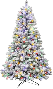 lot 269 image: Alupssuc Prelit Snow Flocked Artificial Christmas Tree with Remote Control