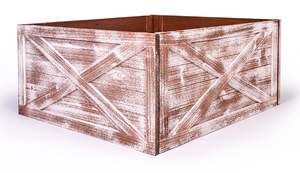 lot 273 image: Hallops Wooden Christmas Tree Collar Box - Farmhouse Rustic Decor. Vintage Weathered Wood