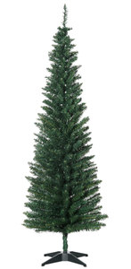 lot 275 image: HOMCOM Artificial Pencil Christmas Tree, Slim Xmas Tree with 390 Realistic Branch Tips and Plastic Stand