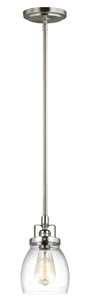 lot 532 image: Sea Gull Lighting-Belton-1 Light Mini-Pendant-Brushed Nickel Finish
