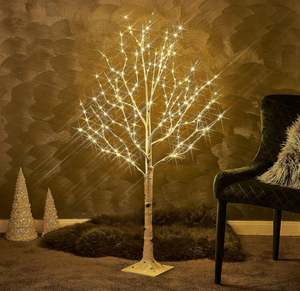 lot 543 image: Birchlitland LED Birch Tree 200L Warm White Fairy Lights