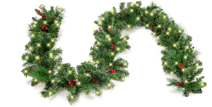 lot 554 image: Best Choice Products Pre-Lit Holiday Pre-Decorated Christmas Garland for Stairs