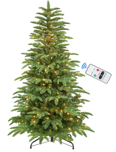 lot 557 image: Prelit Premium Artificial Hinged Christmas Tree, Warm White & Multi-Color Lights with Remote Control