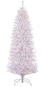 lot 558 image: Pre-Lit White Fraser Fir Pencil Artificial Christmas Tree with 350 Clear Lights