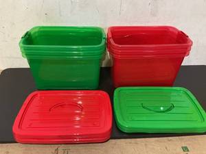 lot 305 image: LOT of 6 Christmas Storage Totes