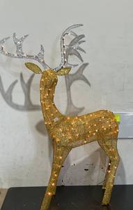 lot 308 image: 3PCS Lulu Home Pre-lit Golden Reindeer with 210 LEDs Warm White Lights