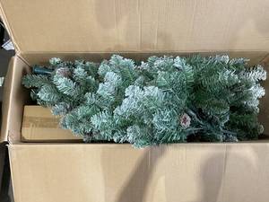 lot 346 image: Snow Flocked Artificial Christmas Tree Unlit Snowy Pine Tree for Holiday
