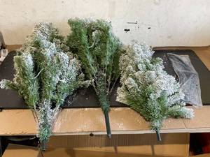 lot 347 image: Assily Un-Lit Flocked Elwood Pine Artificial Christmas Tree