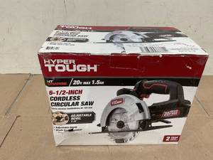 lot 289 image: Hyper Tough 20V Max Lithium-ion Cordless 6-12 inch Circular Saw with 1.5Ah Lithium-ion Battery, Charger, Blade & Rip Fence