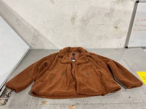 lot 110 image: Gap Womens Sherpa Jacket Coat Argan Oil Brown
