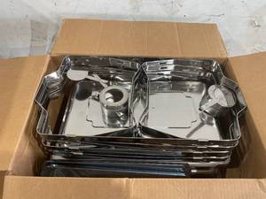 lot 176 image: 4PCS Stainless Steel Catering Food Warmers with Lid