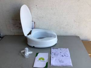 lot 414 image: Dr. Maya Raised Toilet Seat for Seniors. Elevated Toilet Seat - 4 Inch Raised Toilet Seat with Lid for Seniors