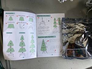 lot 422 image: SHareconn 6ft Prelit Premium Artificial Hinged Christmas Tree, with 330 Warm White & Multi-Color Lights, Snow Flocked Tips