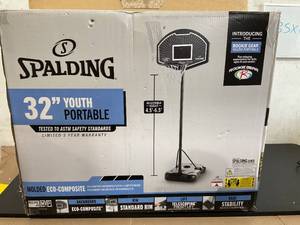 lot 371 image: Spalding Eco-Composite Telescoping Portable Basketball Hoop System