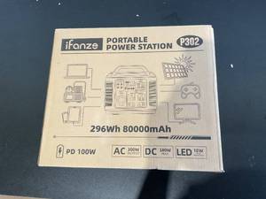 lot 388 image: iFanze 300W Portable Power Station, 296Wh 80000mAh Outdoor Solar Generator Quick Charge
