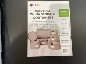 lot 392 image: 5PCS Hard Shell China Storage Containers Set Moving Boxes for Dinnerware