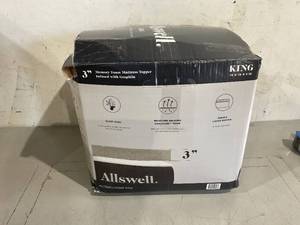 lot 483 image: Allswell 3 Sleep Cool Memory Foam Mattress Topper Infused with Graphite, King
