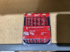 lot 588 image: 6PCS Milwaukee 48-13-0600 Auger Speed Feed Wood Bit Set