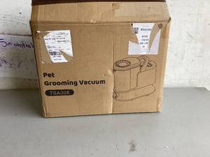 lot 443 image: whall Pet Vacuum Suction Clipper - Low Noise 3 Mode Suction, 2.3L Dust Cup, 5 in 1 Grooming Kit, Grey