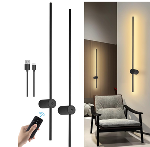 lot 426 image: LED Wall Sconces Set of Two Battery Operated, USB Rechargeable Wall Lights Indoor, Dimmable Wall Lamp with Remote Control