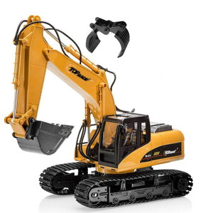 lot 6 image: Top Race 15 Channel Full Functional Remote Control Excavator Construction Tractor, Excavator Toy with 2.4Ghz Transmitter 2 in 1 NO REMOTE