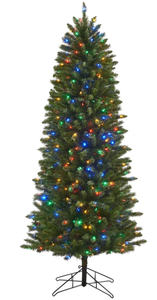 lot 11 image: Honeywell Slim Pre-Lit Christmas Tree, Eagle Peak Pine Pencil Artificial Christmas Tree